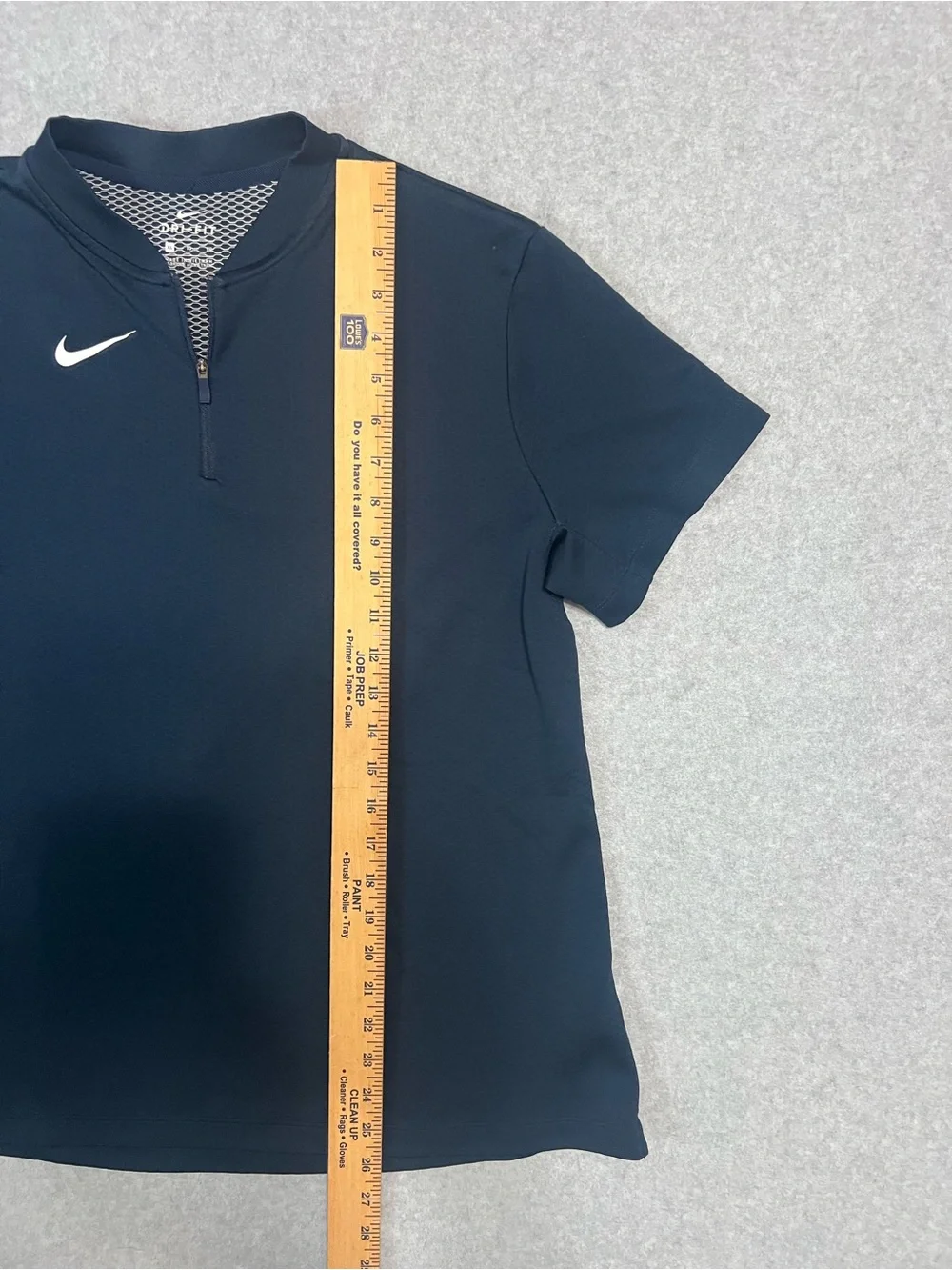 Women’s Nike Navy Short-Sleeve Quarter-Zip Performance Top with White Swoosh